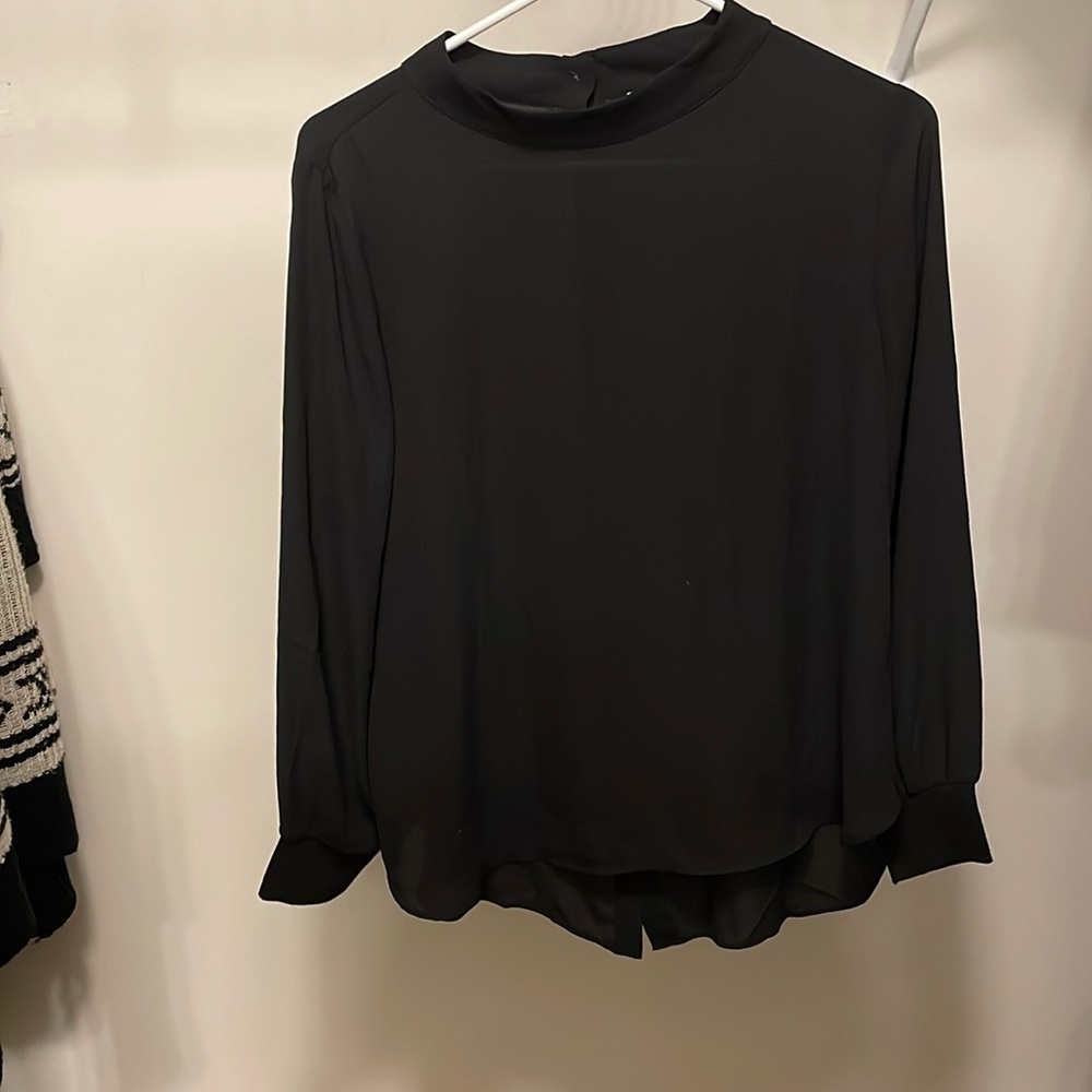 Loft sheer long sleeve w/button back